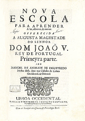 Colecção Tesouros das Bibliotecas 03 - Nova Escola para aprender a ler, escrever & contar, de Manoel de Andrade de Figueiredo
