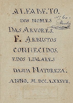 Colecção Tesouros das Bibliotecas 05 - Alfabeto dos nomes das árvores e arbustos conhecidos e dos lugares da sua natureza, de autor desconhecido
