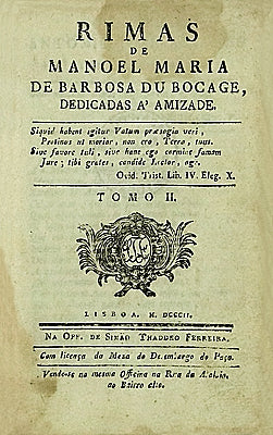 Colecção Tesouros das Bibliotecas 12 - Rimas, de Bocage